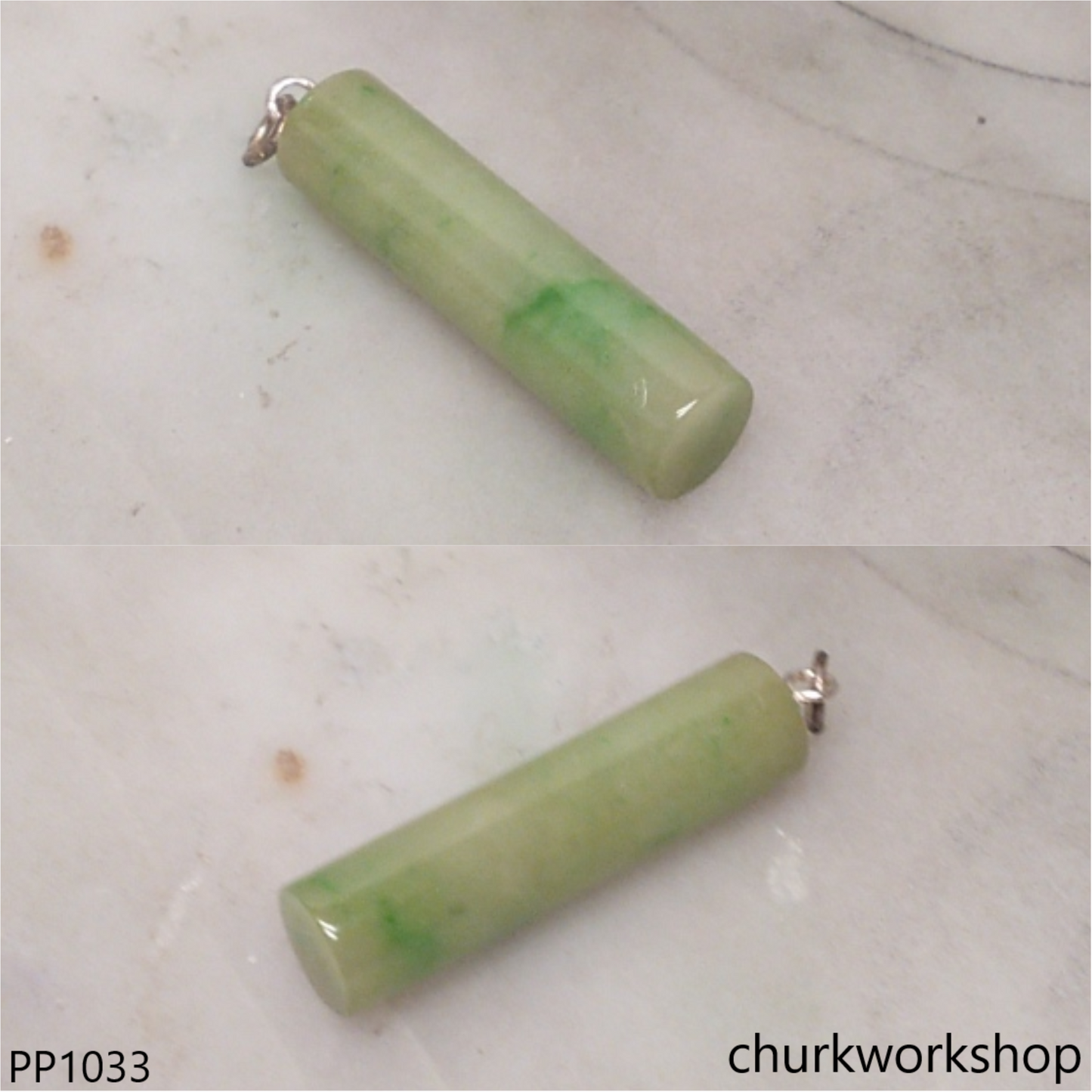 Light green small jade cylinder