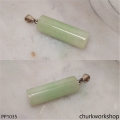 Light green small  jade cylinder