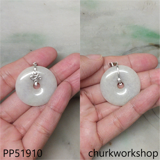 Pale lavender jade Donut pendant