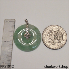 Light green jade Donut pendant