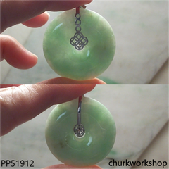 Light green jade Donut pendant