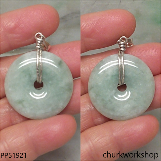 Light green jade Donut pendant
