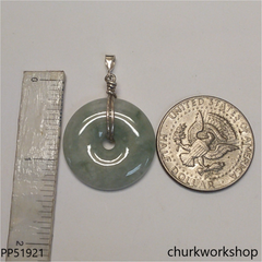 Light green jade Donut pendant