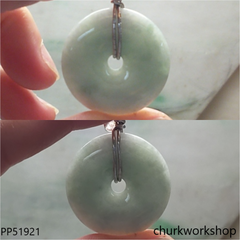 Light green jade Donut pendant