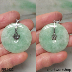 Light green jade Donut pendant