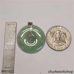 Light green jade Donut pendant