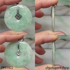 Light green jade Donut pendant