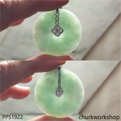 Light green jade Donut pendant