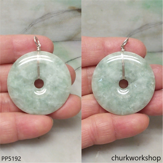 Light green jade Donut pendant