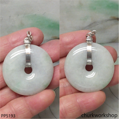 Pale lavender jade Donut pendant