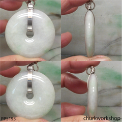 Pale lavender jade Donut pendant