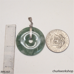 Molt green jade Donut pendant