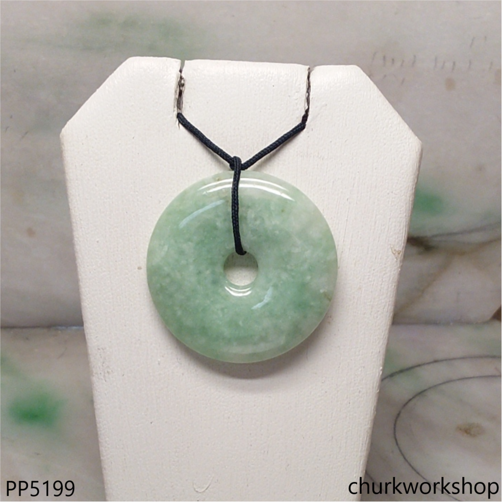 Light green jade Donut pendant