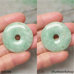 Light green jade Donut pendant