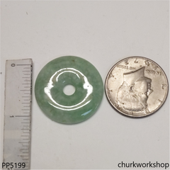 Light green jade Donut pendant