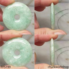 Light green jade Donut pendant