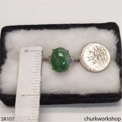Bluish green jade ring