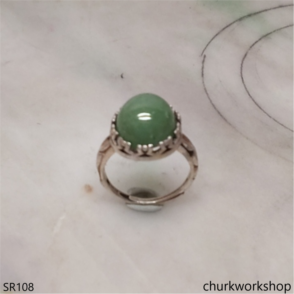 Bluish green jade ring unisex