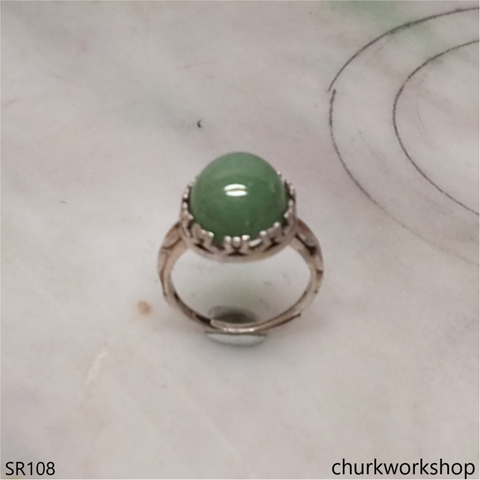 Bluish green jade ring unisex