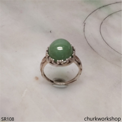 Bluish green jade ring unisex