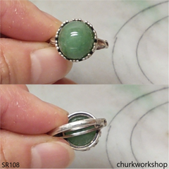 Bluish green jade ring unisex