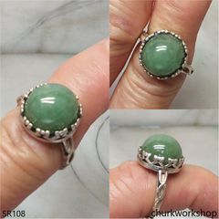 Bluish green jade ring unisex