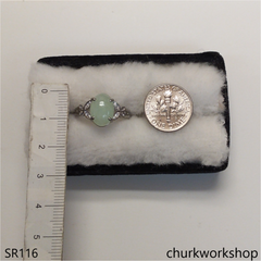 Green Half round jade ring