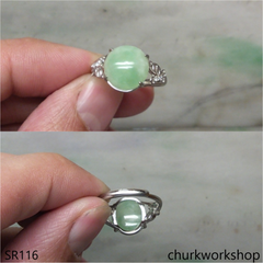 Green Half round jade ring
