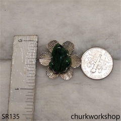 Dark green frog jade ring