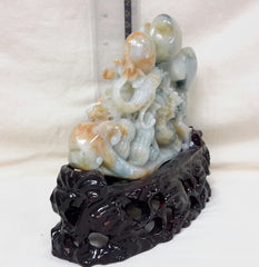Rare multiple color jade Dragon with (Ruyi) means wishes fulfilled