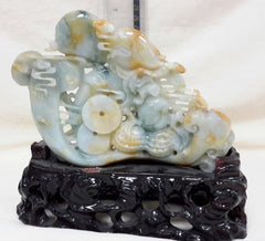 Rare multiple color jade Dragon with (Ruyi) means wishes fulfilled
