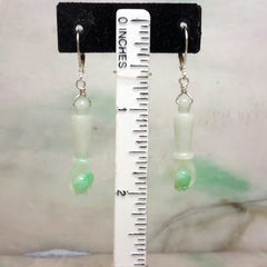 Jade earrings, dangling jade earrings, red jade earrings, silver jade earrings, jade earrings