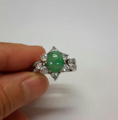 Reserved for shakey38 Green jade slver ring