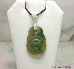 Multi-color jade pendant