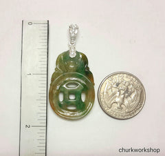 Multi-color jade pendant