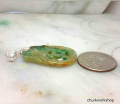 Multi-color jade pendant