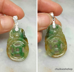 Multi-color jade pendant
