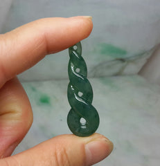 Dark green jade pendant