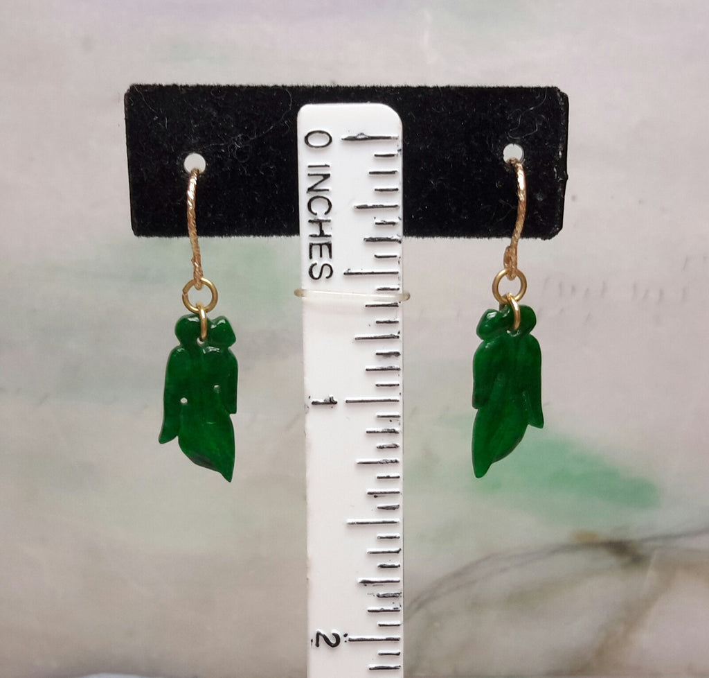 Jadeite natural color earrings