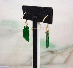 Jadeite natural color earrings