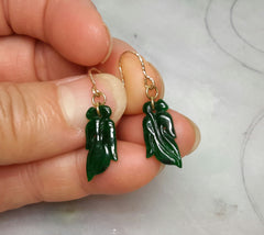 Jadeite natural color earrings