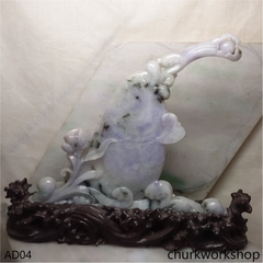 Unique natural lavender jade fish