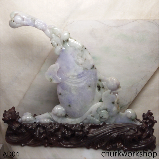 Unique natural lavender jade fish