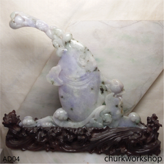 Unique natural lavender jade fish