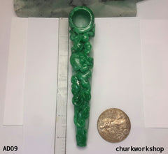 Natural color jade dragon pipe