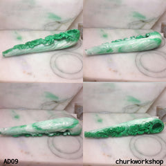 Natural color jade dragon pipe