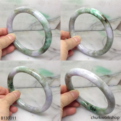 Extra large multi-color jade bangle