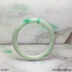 Pale green with splotches apple green jade bangle