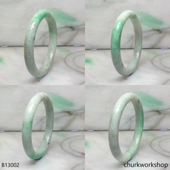 Pale green with splotches apple green jade bangle