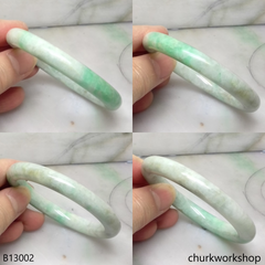 Pale green with splotches apple green jade bangle